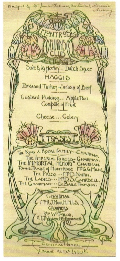 1909 Toast List